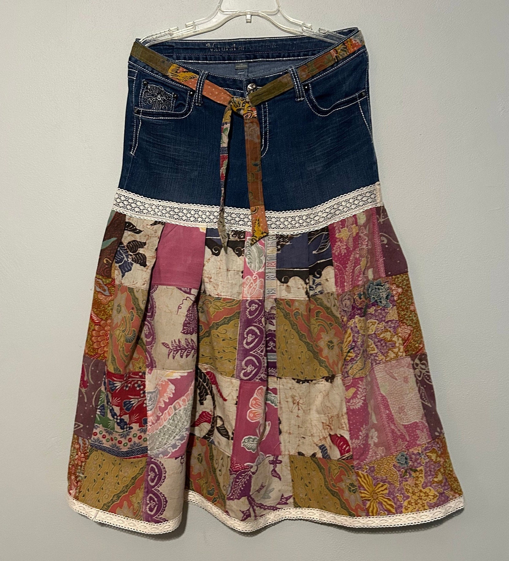 Pink denim skirt quilt hotsell