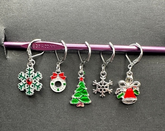 Stitch Markers,  Christmas stitch marker set, knitting stitch markers, crochet stitch markers, crochet and knitting accessories,