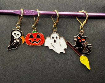 Halloween stitch markers, knitting stitch markers, crochet stitch markers, crochet and knitting accessories, stitch counters