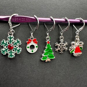 Stitch Markers, Christmas stitch marker set, knitting stitch markers, crochet stitch markers, crochet and knitting accessories, image 6