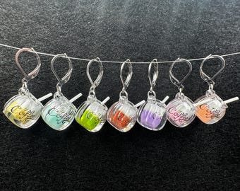 Stitch Markers,  Glow in the dark coffee stitch marker, knitting stitch markers, crochet stitch markers, crochet and knitting accessories,