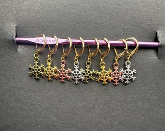 Stitch Markers,  Snowflake stitch marker set, knitting stitch markers, crochet stitch markers, crochet and knitting accessories,