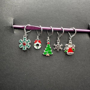 Stitch Markers, Christmas stitch marker set, knitting stitch markers, crochet stitch markers, crochet and knitting accessories, image 4