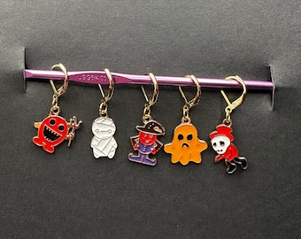 Cute Halloween monsters stitch markers,  knitting stitch markers, crochet stitch markers, crochet and knitting accessories, stitch counters