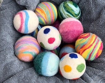 Wool dryer balls random grab bag, eco friendly wool dryer balls, natural dryer balls, 100% wool dryer balls made in canada, eco dryer balls,