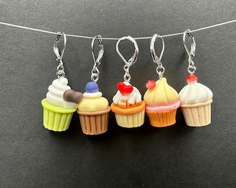 Stitch Markers cake charm, cupcake stitch marker set, knitting stitch markers, crochet stitch markers, crochet and knitting accessories,