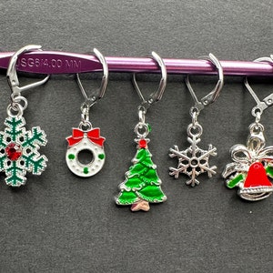 Stitch Markers, Christmas stitch marker set, knitting stitch markers, crochet stitch markers, crochet and knitting accessories, image 2