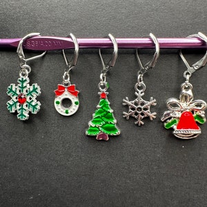 Stitch Markers, Christmas stitch marker set, knitting stitch markers, crochet stitch markers, crochet and knitting accessories, image 3