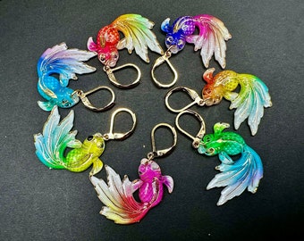 Stitch Markers - Colorful Koi Fish Stitch Markers - Accessories for Knitting and Crochet stitch - Row counters - Knitting stitch counters-