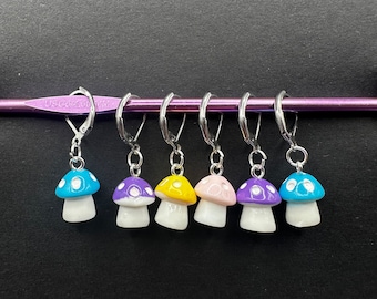 Stitch Markers, Mushroom stitch marker, knitting stitch markers, crochet stitch markers, crochet and knitting accessories, stitch counters