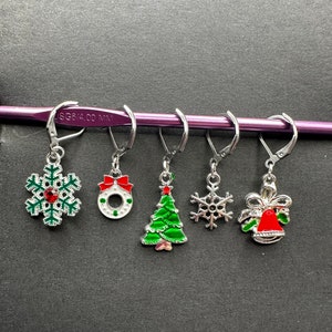 Stitch Markers, Christmas stitch marker set, knitting stitch markers, crochet stitch markers, crochet and knitting accessories, image 5