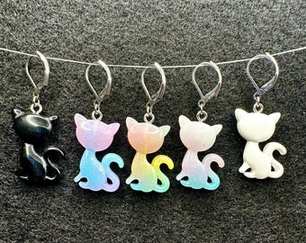 Marcadores de puntos, lindo juego de marcadores de puntos de gato, marcadores de puntos de gato, marcadores de puntos de crochet, accesorios de crochet y tejido, contadores de puntos