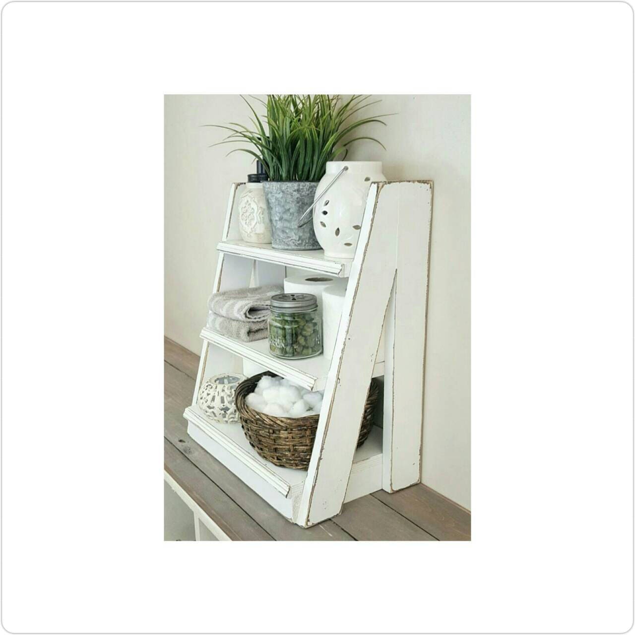 Tiered Ladder Shelf Small Tiered Shelf Bathroom Shelf Etsy