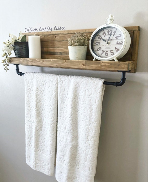 Large Towel Holder Towel Rack Bathroom Decor Towel Rack Etsy