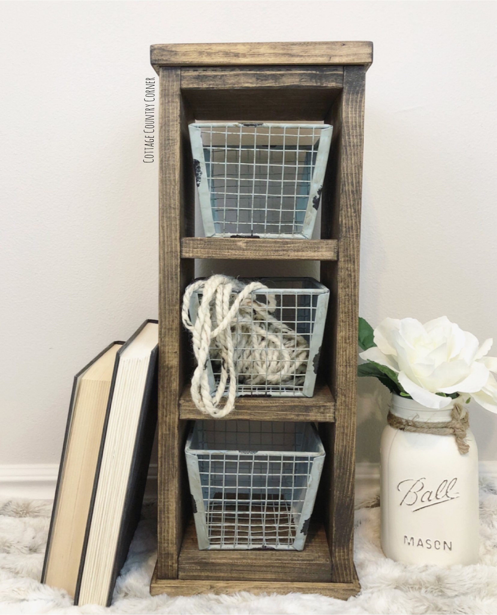 Cubby Organizer With Bins Cubby Shelf Farmhouse Decor Etsy