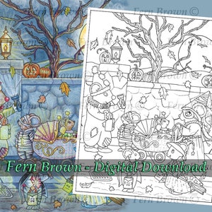 Mice Coloring Page Printable Download Animals Holiday Line - Etsy