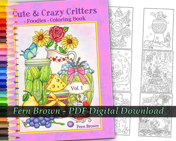 Download Pdf Digital Download Coloring Book Animals Food Coloring Etsy