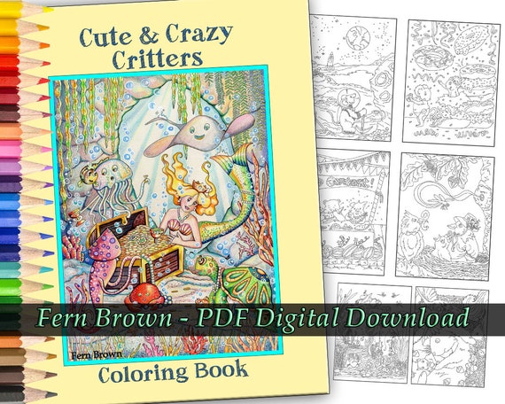 Download Pdf Digital Download Coloring Book Animals Fairies Etsy