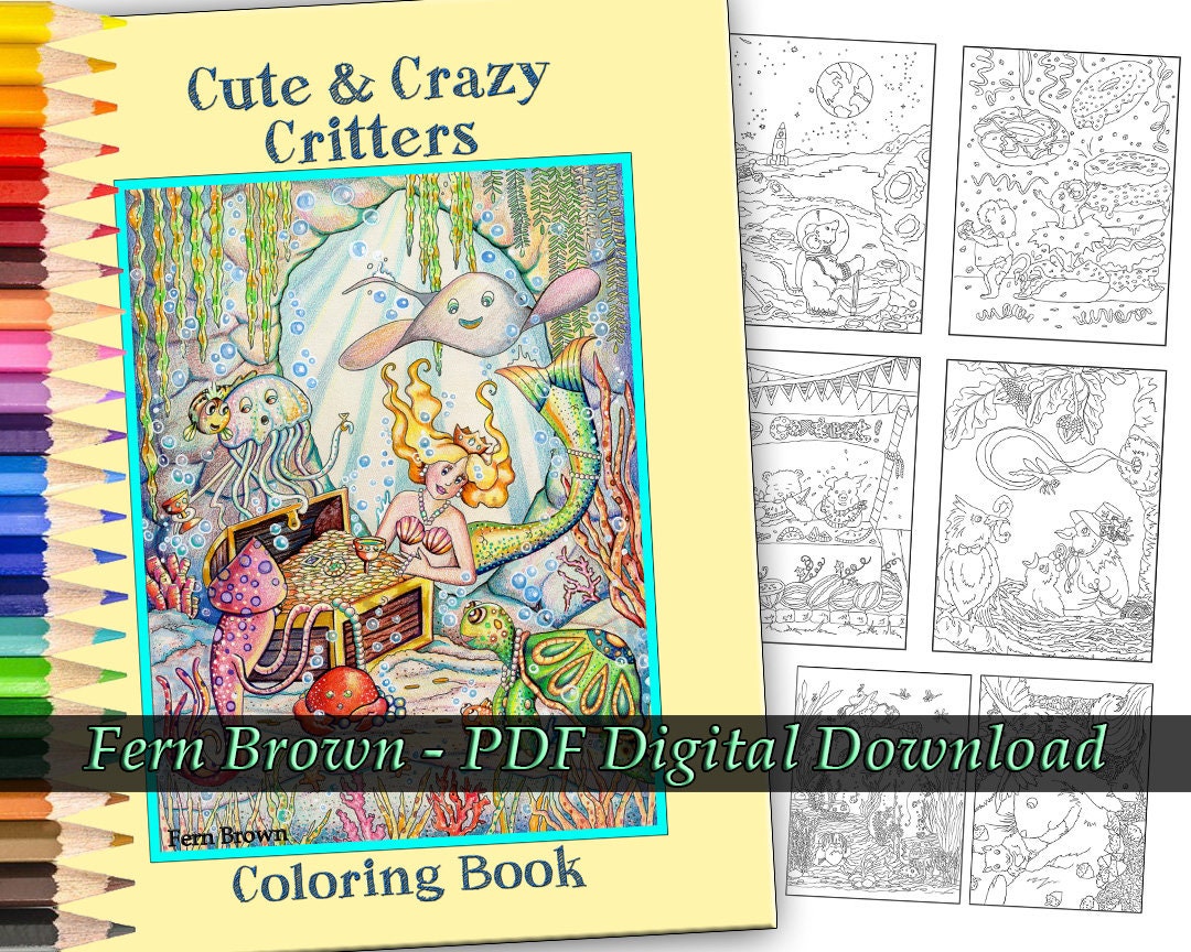 Download Pdf Digital Download Coloring Book Animals Fairies Etsy