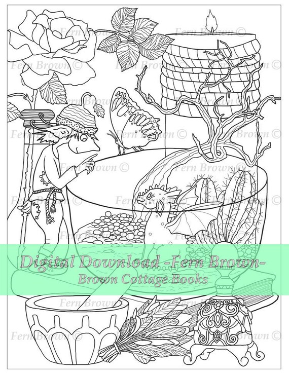 Fantasy Coloring Pages Dragons Little Elf Baby Dragon Etsy