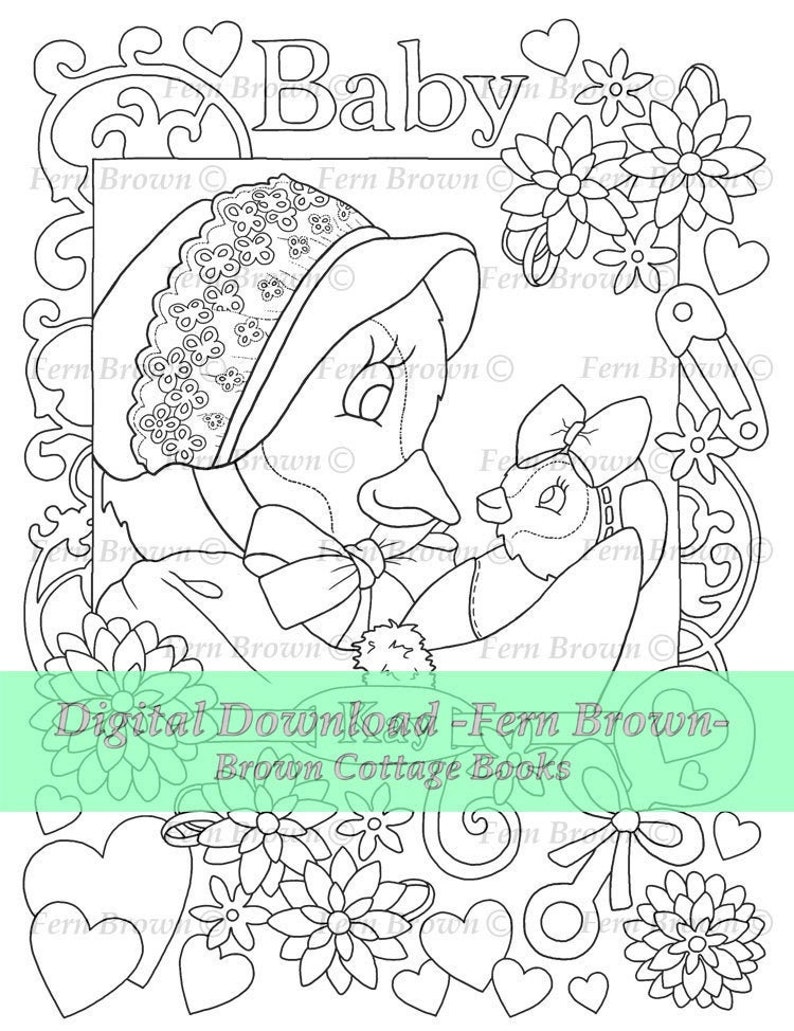 Download Penguin Adult Coloring Page Baby Mama Penguins Printable Etsy