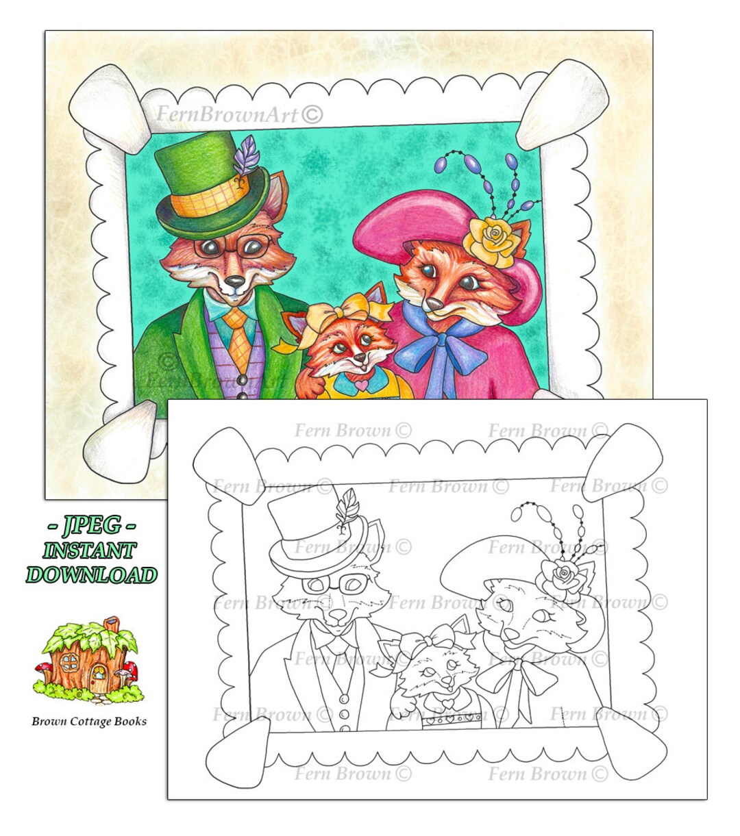 Fox Coloring Page Animals Foxes Photo Pictures Coloring - Etsy