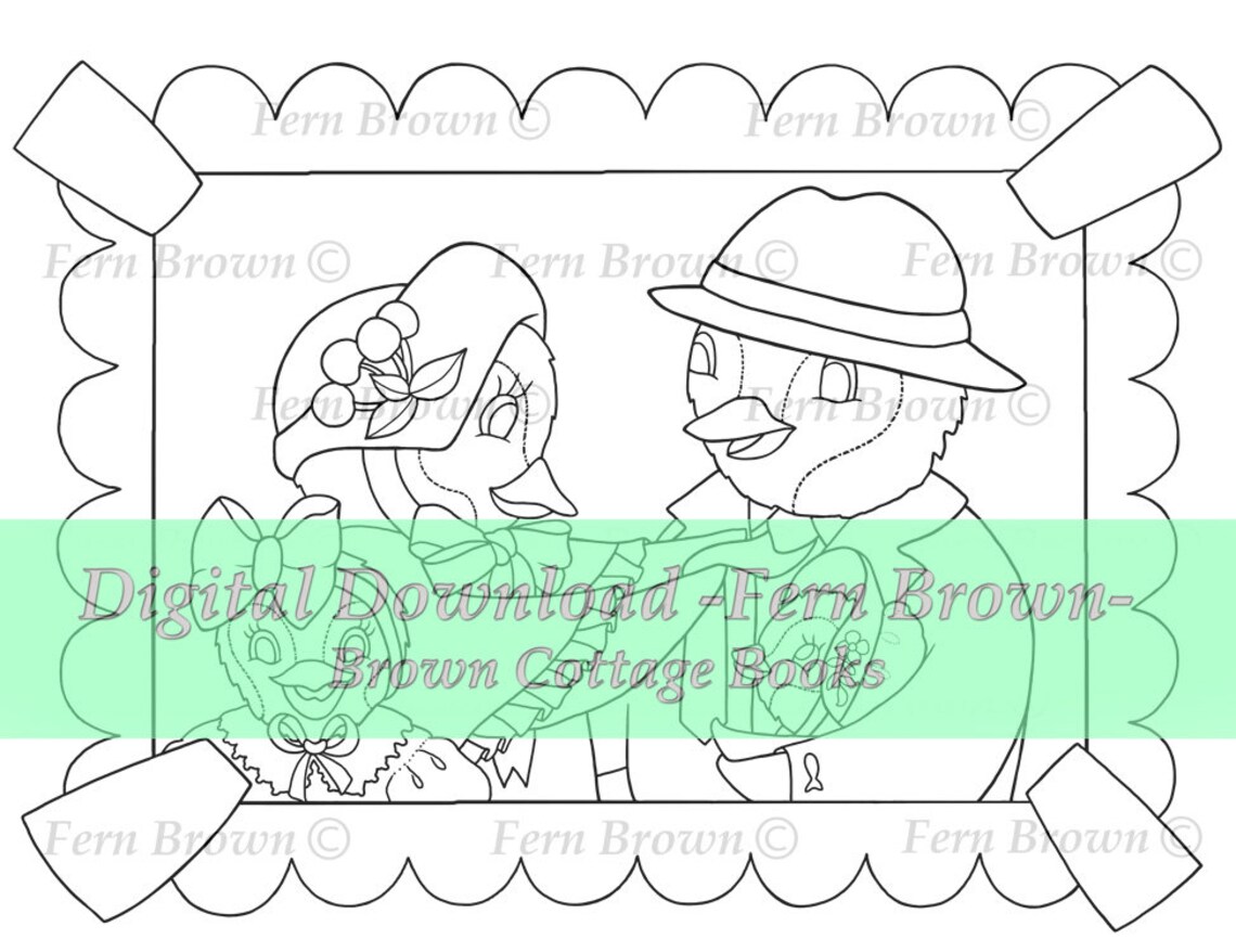 Adult Coloring Page Penguin Family Portrait Printable Download | Etsy