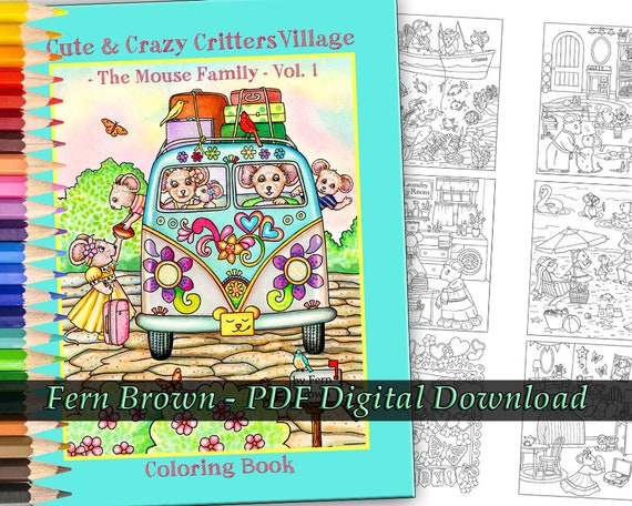Download Pdf Download Mice Animals Coloring Pages Line Art Cute Etsy