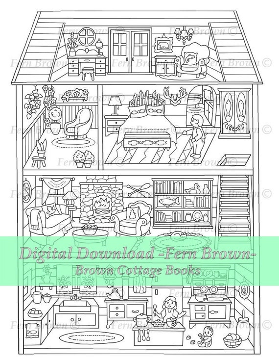 How to Draw a Dollhouse, Coloring Pages for Kids!