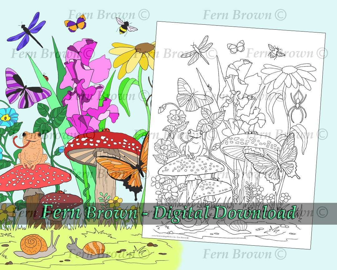 Download Animals Adult Coloring Page Line Art Printable Download Etsy