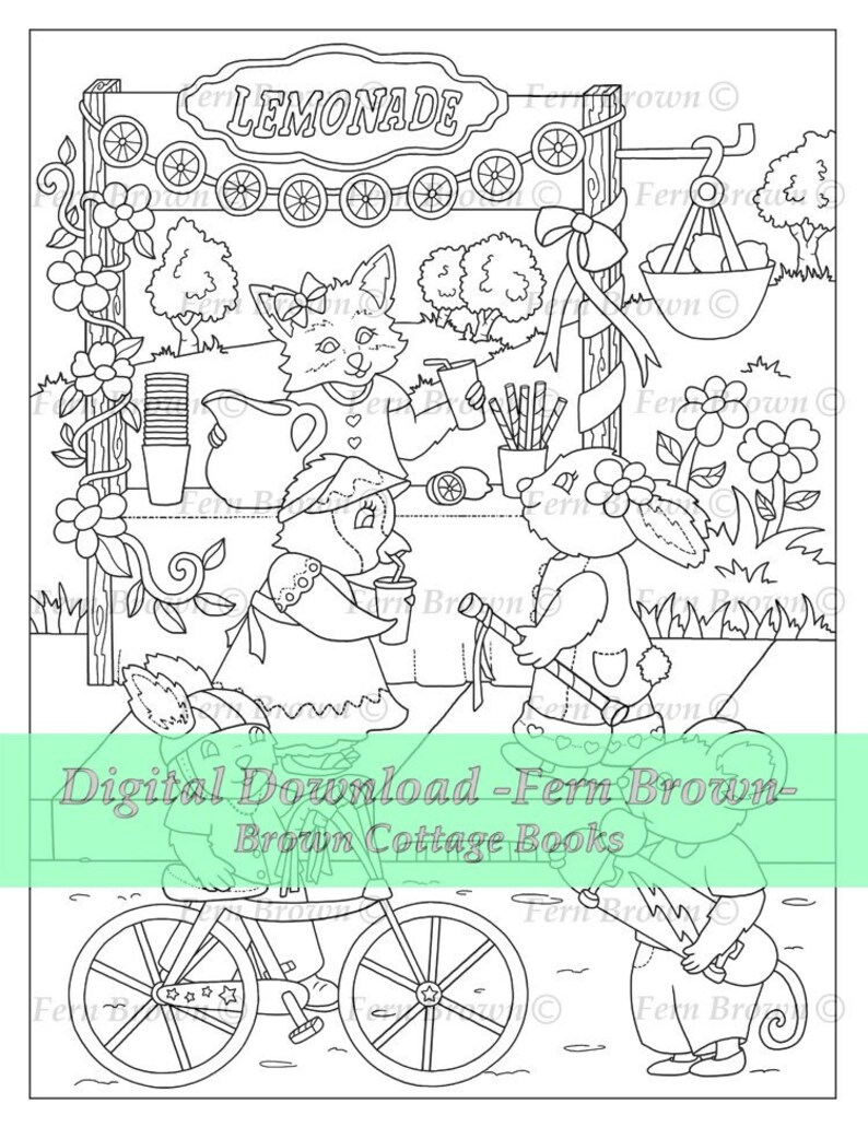 Fox Coloring Page Animals Friends Foxes Coloring Instant - Etsy