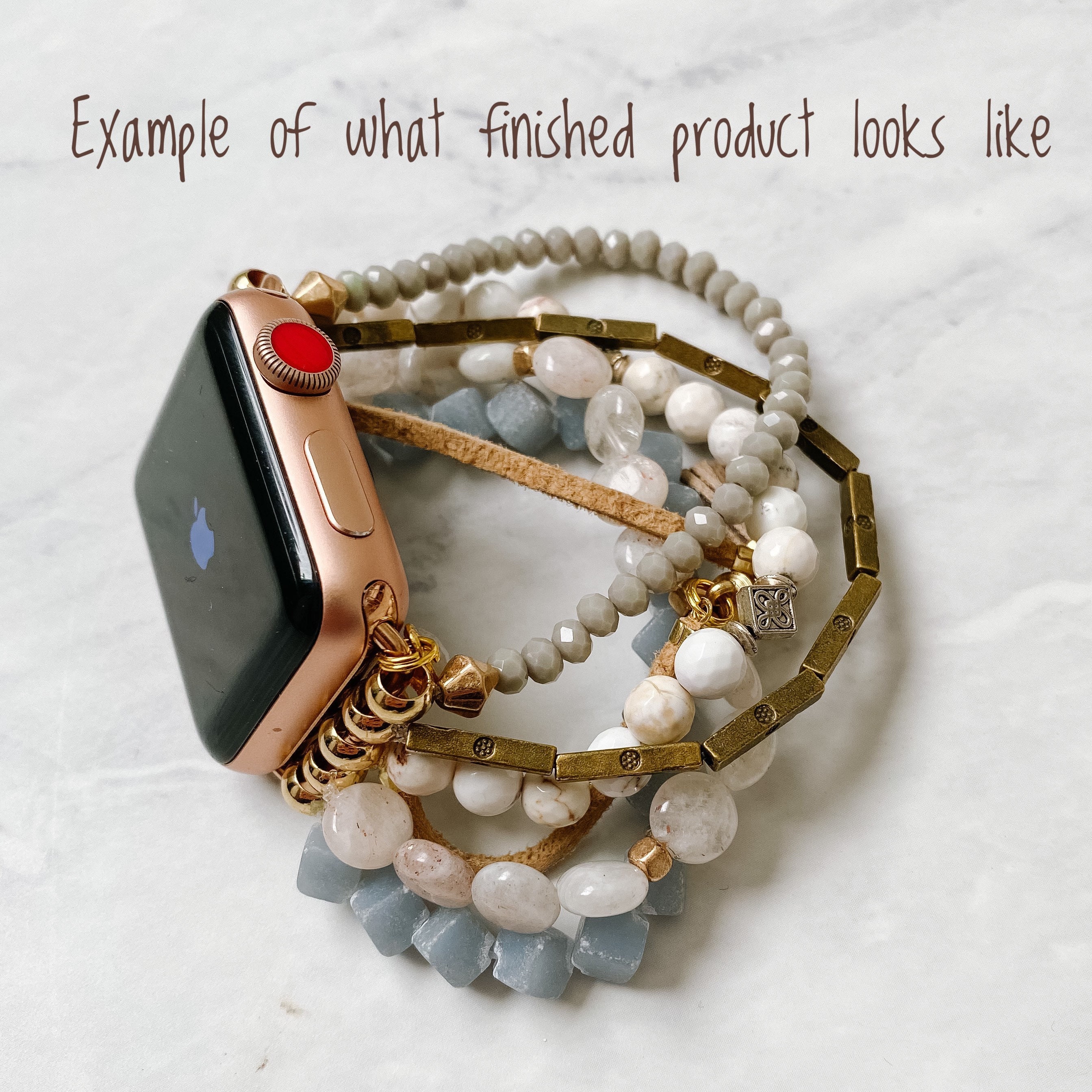 Blush Pink and White Beaded Apple Watch Band Beaded Apple Etsy.de