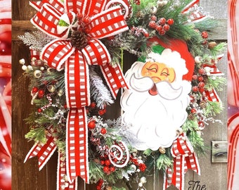 Santa Claus, Santa Claus wreath, Christmas wreath, Christmas decor, Santa Claus decor, Santa decor, holiday wreath, holiday decor, Xmas