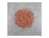Riesige Original abstrakte Malerei auf Leinwand von Lisa Carney Koralle BURST rot, Pfirsich, kastanienbraun, grau, industrielle Kunst, städtischen Dekor, große Wandkunst,