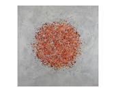 Huge Original Abstract Painting on Canvas by Lisa Carney CORAL BURST Red, Peach, Maroon, Gray, Industrial Art, Urban Decor, Large Wall Art,