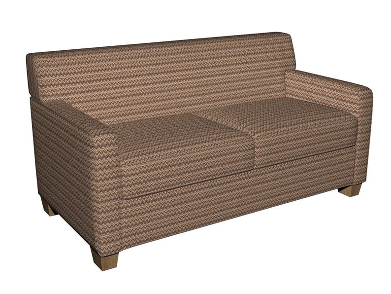 Pattern # E723 Brown and Gold Woven Chevron Flame Stitch Upholstery Fabric By The Yard