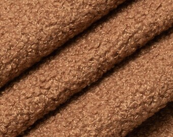 Orange Shearling Textured Upholstery Fabric by the Yard - SKU: Menlo Nutmeg