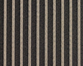 Black Striped Jacquard Woven Upholstery Fabric By The Yard | Pattern # B615