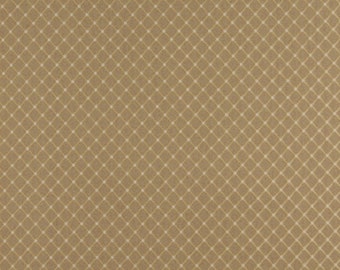 Brown Diamond Small Scale Woven Pattern Upholstery Fabric by the Yard - SKU: Jocelyn Harvest