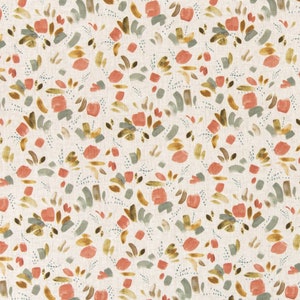 Coral Stain Resistant Performance Abstract Print Upholstery Fabric by the Yard - SKU: Ezra Petal