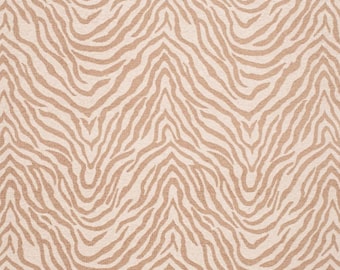 Beige & Brown Animal Print Chenille Woven Pattern Upholstery Fabric by the Yard - SKU: Tiger Sand