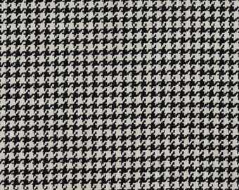 Black and Off-White Classic Houndstooth Jacquard Upholstery Fabric By The Yard | Pattern # E854