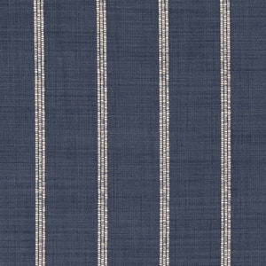 Blue Stain Resistant Performance Pet Friendly Stripe Woven Pattern Upholstery Fabric by the Yard - SKU: Addison Navy
