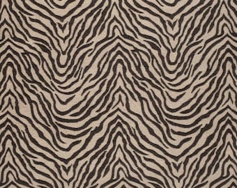 Black Animal Print Chenille Woven Pattern Upholstery Fabric by the Yard - SKU: Tiger Ebony