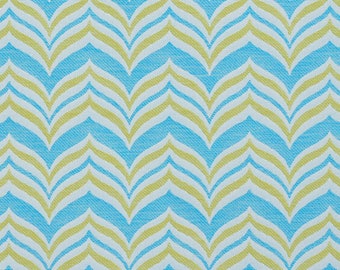 Blue Green Stain Resistant Performance Pet Friendly Abstract Woven Pattern Upholstery Fabric by the Yard - SKU: Judson Calypso