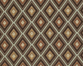 Brown Diamond Small Scale Woven Pattern Upholstery Fabric by the Yard - SKU: Francesca Walnut
