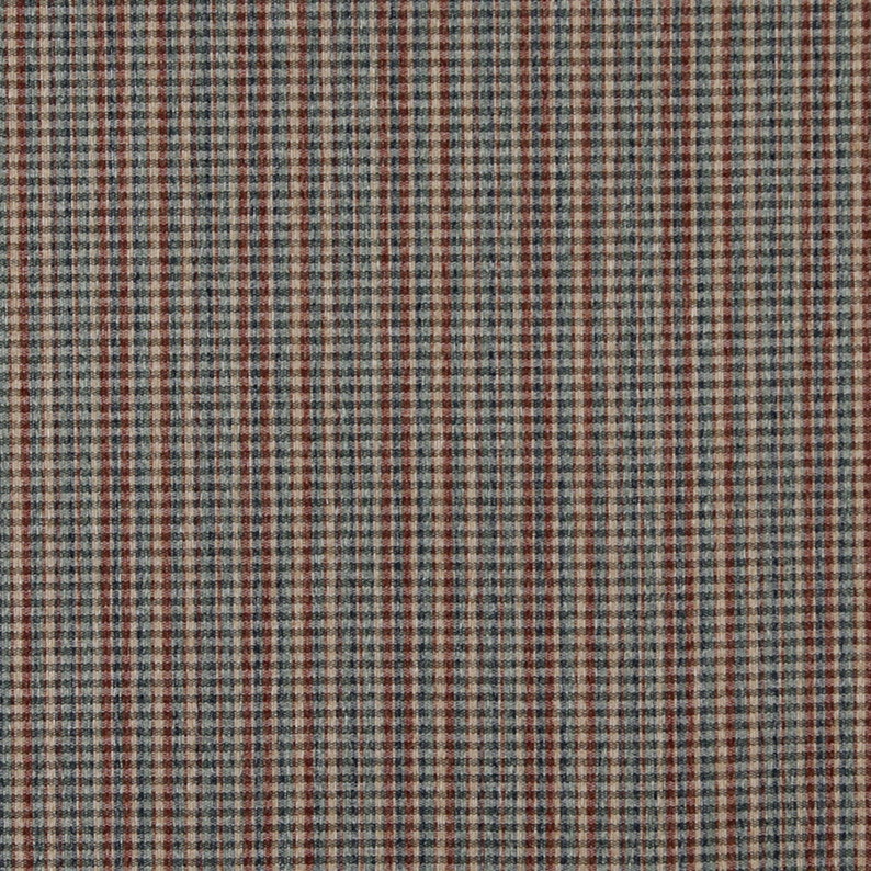 Pattern # C647 Blue Green Beige And Red Small Plaid Country Style Upholstery Fabric By The Yard
