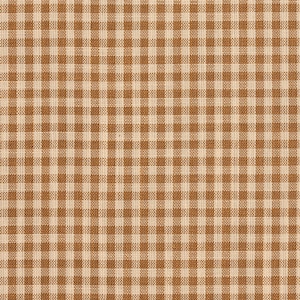 May include: A brown and white checkered fabric with a woven texture.