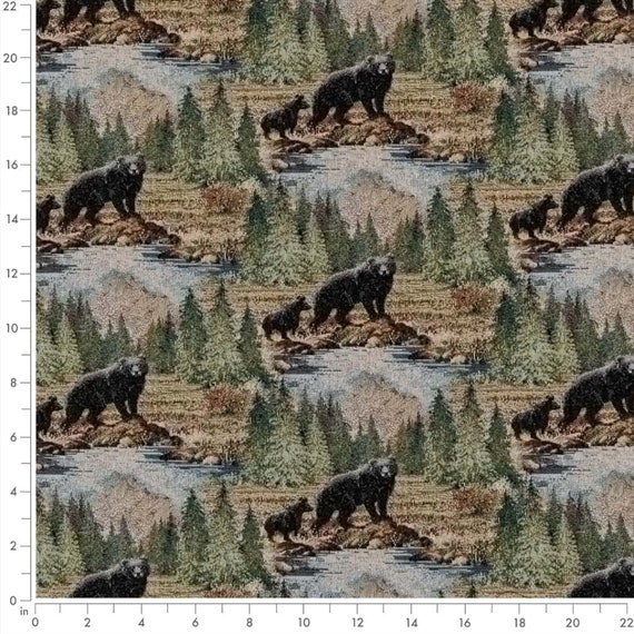 Black Green Novelty Tapestry Woven Pattern Upholstery Fabric by the Yard SKU Bradley Habitat Etsy