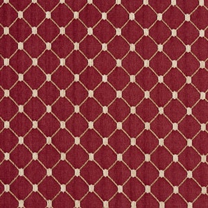 Red Diamond Small Scale Woven Pattern Upholstery Fabric by the Yard - SKU: Harper Red